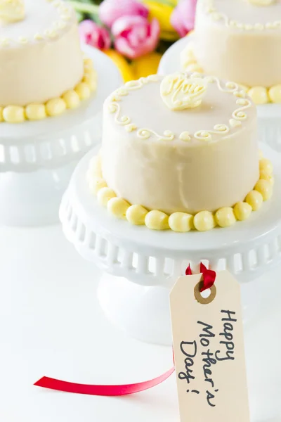 ラベンダーの白いチョコレート蜂蜜ケーキ — ストック写真
