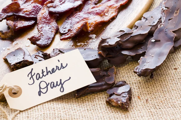 Chocolate covered bacon — Stock Photo, Image