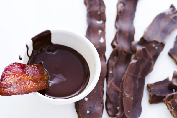Chocolate covered bacon — Stock Photo, Image