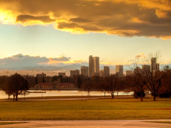 Mile High City de Denver por la noche — Foto de Stock