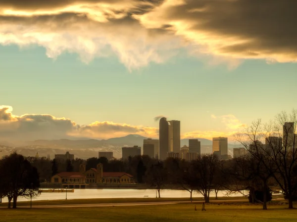 Miglio Alta città di Denver di notte — Foto Stock