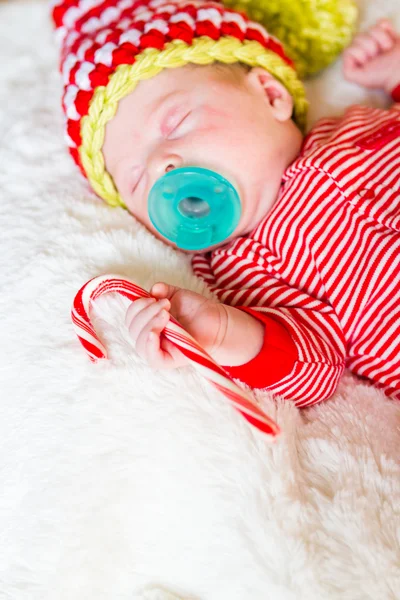 Newborn Christmas baby — Stock Photo, Image