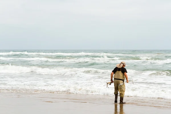 Beach fishing — Stock Photo, Image