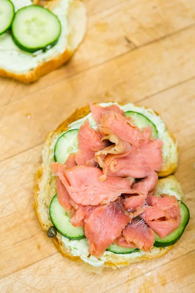 Lox deliciar sanduíche — Fotografia de Stock