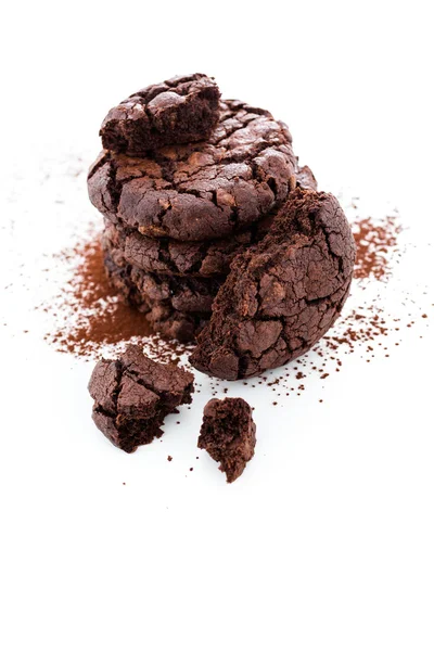 Tmavé čokoládové máslo cookies — Stock fotografie