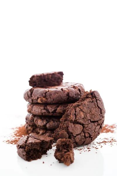 Tmavé čokoládové máslo cookies — Stock fotografie