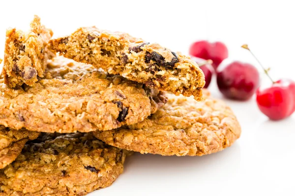 Biscotti di farina d'avena al cioccolato ciliegia — Foto Stock