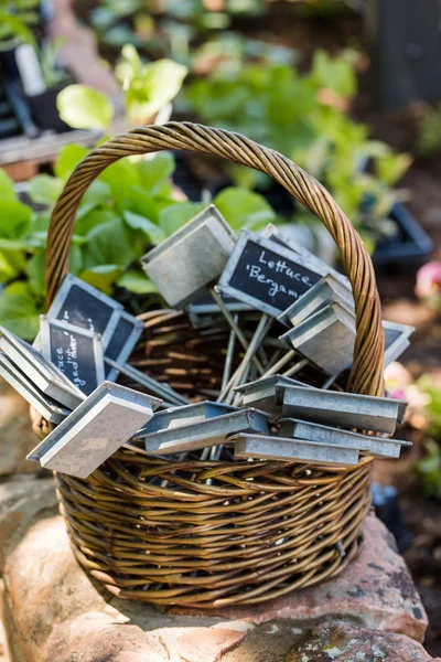 Etiquetas de jardim — Fotografia de Stock