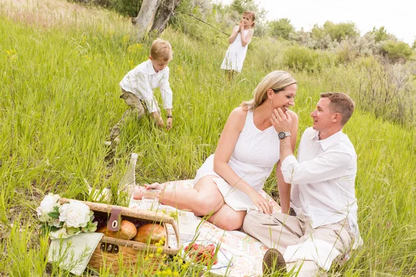 Famiglia su picnic estivo — Foto Stock