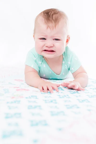 Baby girl on a blanket. — Stock Photo, Image