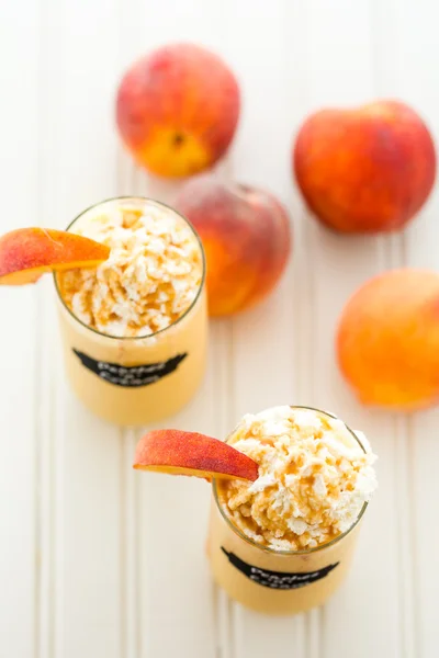 Peaches and cream cold drink — Stock Photo, Image