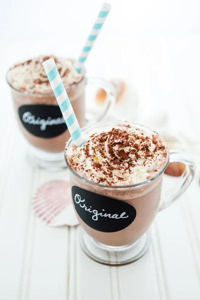 元の冷たいチョコレート飲み物 — ストック写真