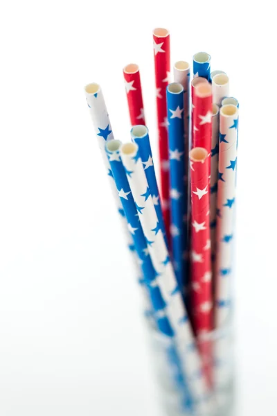 Paper straws in cup — Stock Photo, Image