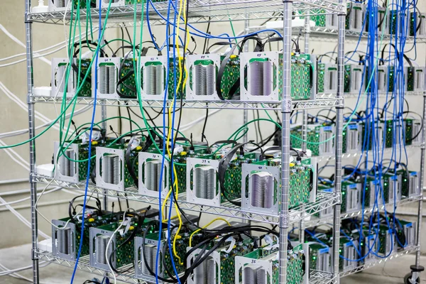 Minería bitcoin — Foto de Stock