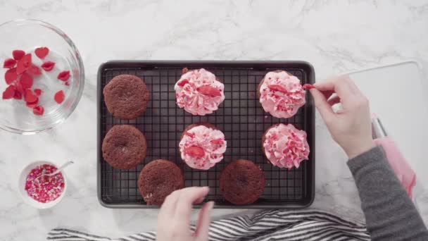 Chocolate Cupcake Dough Cupcake Liners — Vídeo de Stock