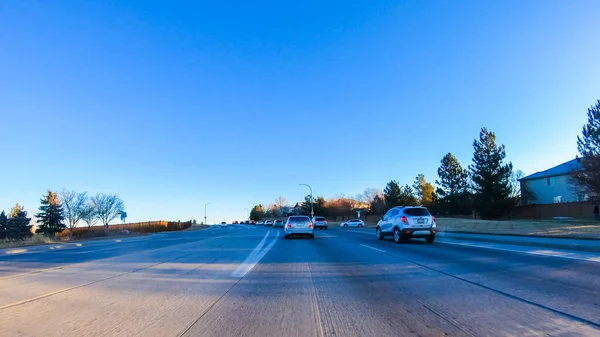 Denver Colorado États Unis Janvier 2020 Conduire Sur Des Routes — Photo