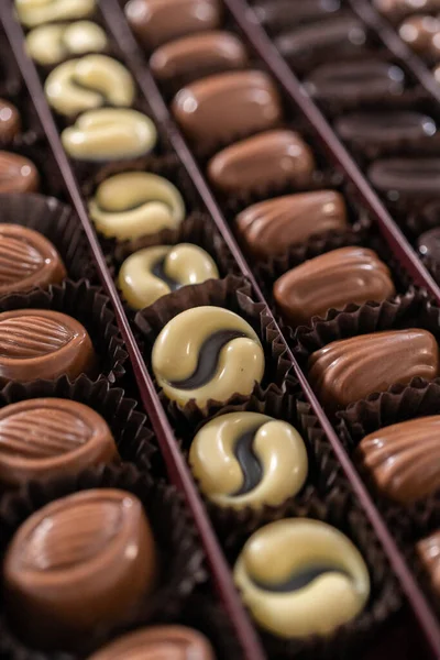 Box Gourmet Assorted Chocolates Ina Large Box — Stock Photo, Image