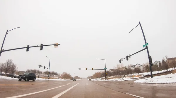 Denver Colorado Usa Februar 2020 Einem Kalten Wintermorgen Durch Eine — Stockfoto
