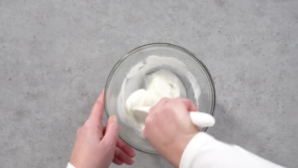 Passo Dopo Passo Mescolando Ingredienti Torta Libbra Limone — Video Stock