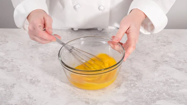 Steg För Steg Blandning Ingredienser Skål Glas Blandning För Att — Stockfoto