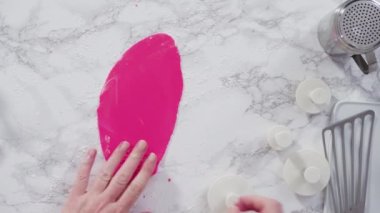 Adım adım. Gıda parıltısıyla sevimli kar taneleri boyamak.
