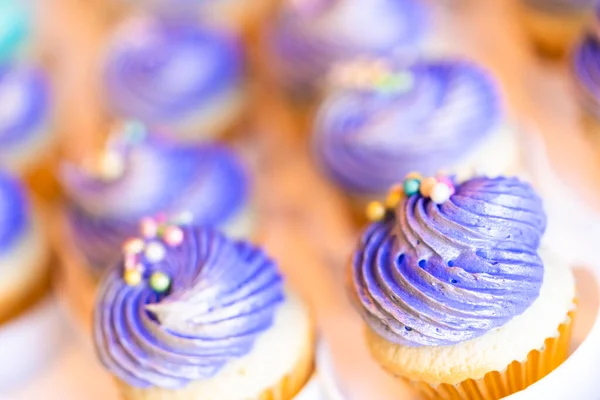 Vanilla Cupcakes Close — Stock Photo, Image