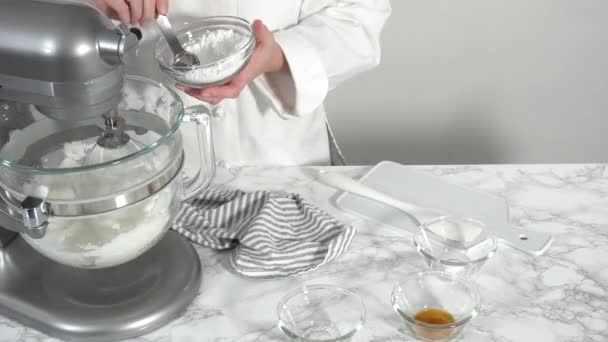 Making Unicorn Meringue Cookies Kitchen — Stock Video