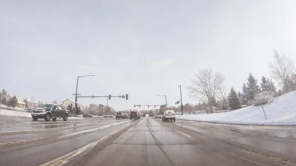 Denver Colorado Usa Februar 2020 Fahren Auf Typischen Asphaltierten Straßen — Stockfoto