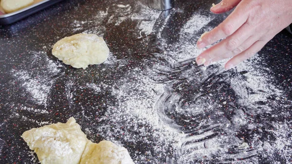 Schritt Für Schritt Sauerteigbrot Backen Wohnküche — Stockfoto