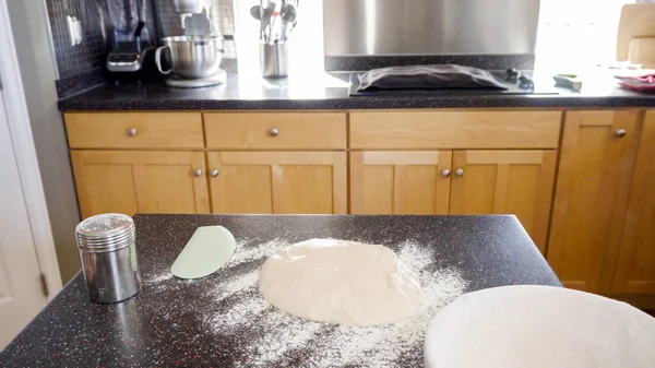 Schritt Für Schritt Sauerteigbrot Backen Wohnküche — Stockfoto