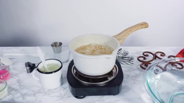 Pas Pas Caraméliser Sucre Dans Une Petite Casserole Sur Petite — Video