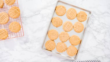 Düz yatıyordu. Adım adım. Fırında pişmiş fıstık ezmeli kurabiyeler..