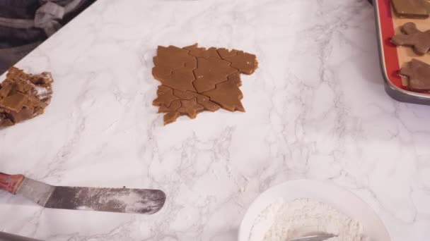 Rolando Massa Biscoito Açúcar Para Assar Biscoitos Natal — Vídeo de Stock