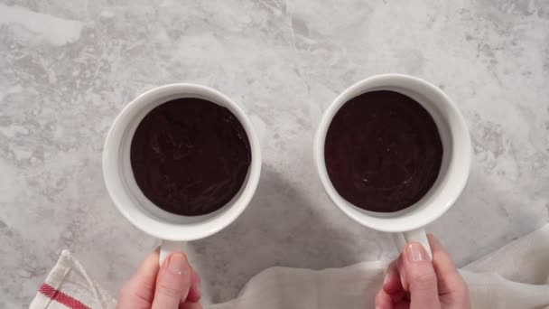 Tazza Cioccolato Torte Vicino — Video Stock