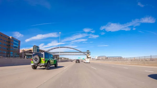 Denver Colorado Enero 2020 Conducir Por Una Carretera Interestatal Los —  Fotos de Stock