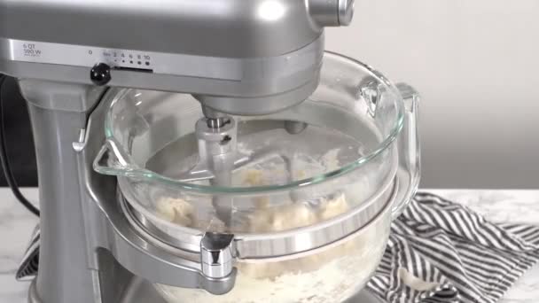 Mixing Ingredients Bake Eggnog Bundt Cake — Vídeo de Stock
