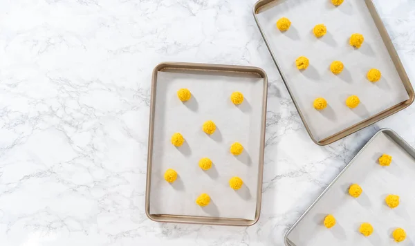 Citronové Sušenky Bílou Čokoládou Ležel Sbírání Těsta Sušenky Těstem Pečiva — Stock fotografie