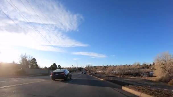 Denver Colorado Usa Januar 2020 Fahren Auf Typischen Asphaltierten Straßen — Stockvideo