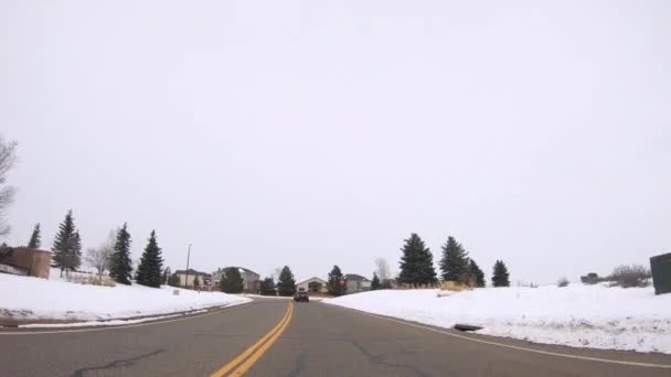 Denver Colorado Usa January 2020 Driving Typical Paved Roads Suburban — Stock Video