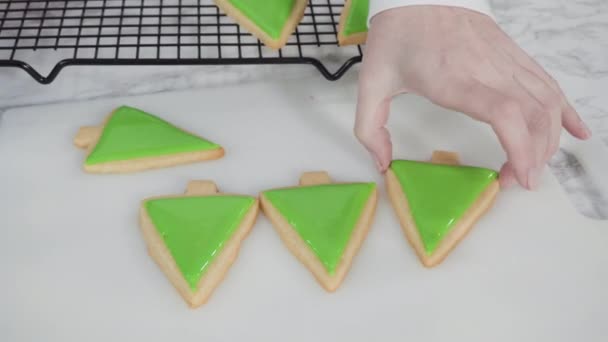 Glaçage Biscuits Sucre Noël Avec Glaçage Royal — Video