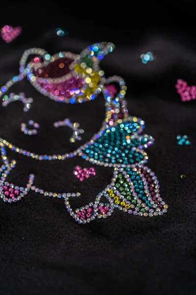 Thème Licorne Avec Strass Vêtements Pratique Patinage Artistique — Photo