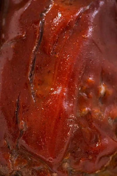 Arrefecimento Clássico Rolo Carne Envidraçado Com Esmalte Doce Uma Panela — Fotografia de Stock
