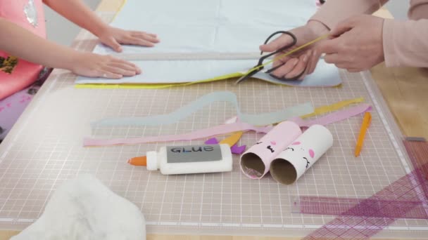 Papelería Para Niños Pintar Rollos Papel Higiénico Vacíos Con Pintura — Vídeo de stock