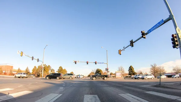 Денвер Колорадо Сша Января 2020 Года Движение Типичным Асфальтированным Дорогам — стоковое фото