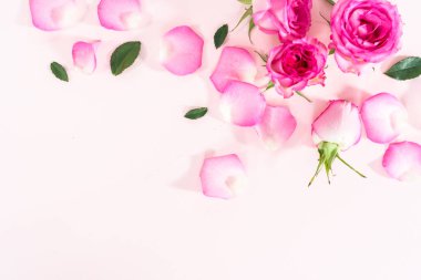 Düz yatıyordu. Pembe güller ve pembe arka planda gül yaprakları.