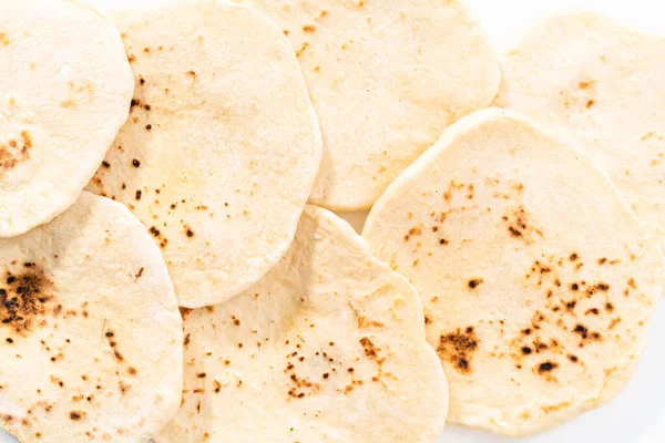 Close View Homemade Small Flat Bread Made Organic Flour — Stock Photo, Image