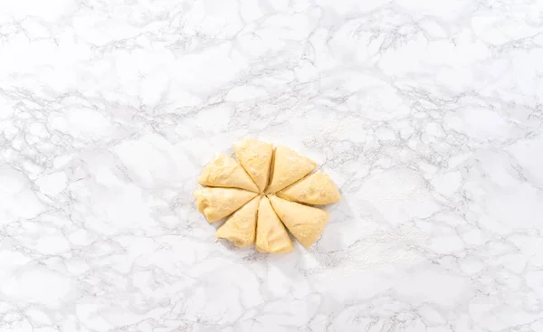 Deitado Preparação Massa Pão Para Assar Pães Brioche Caseiros — Fotografia de Stock