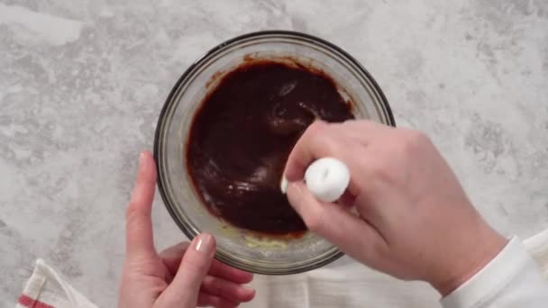 Hacer Pastel Taza Chocolate — Vídeo de stock