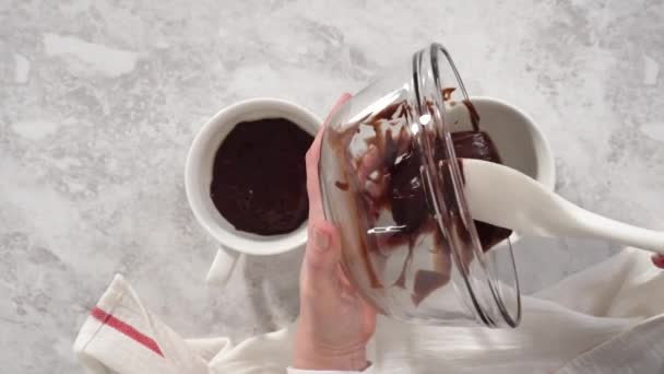Prăjituri Cană Ciocolată Decorate Frișcă Inimi Buze Ciocolată — Videoclip de stoc