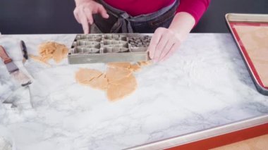 Making sugar cookies in the kitchen
